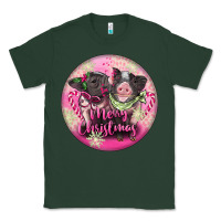 Sports Green Pink Merry Christmas Pig Classic Tee - FaDigitalArtStudio
