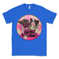 True Royal Pink Merry Christmas Pig Classic Tee - FaDigitalArtStudio