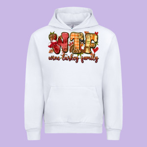 Funny Thanksgiving Wine Turkey Family Urban Hoodie Designed By Maliassmallbusiness