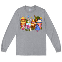 Heather Grey cartoon characters coffee cups Long Sleeve Tee - Zillion Design Studio