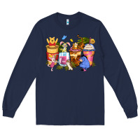 Navy cartoon characters coffee cups Long Sleeve Tee - Zillion Design Studio
