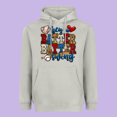Hey Batter Batter Swing Baseball Heavyweight Hoodie Designed By Jasminsmagicworld