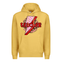 Antique Gold teacher lightning bolt valentines day Premium Hoodie - MaliasSmallBusiness