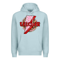 Blue Mist teacher lightning bolt valentines day Premium Hoodie - MaliasSmallBusiness