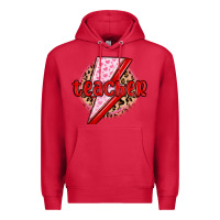 Cardinal teacher lightning bolt valentines day Premium Hoodie - MaliasSmallBusiness
