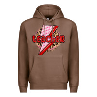 Chestnut teacher lightning bolt valentines day Premium Hoodie - MaliasSmallBusiness
