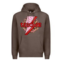 Coffee teacher lightning bolt valentines day Premium Hoodie - MaliasSmallBusiness