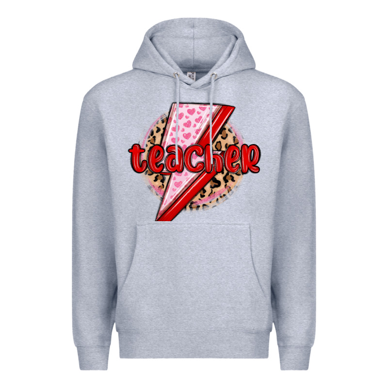 Teacher Lightning Bolt Valentines Day Premium Hoodie by MaliasSmallBusiness | Teevron