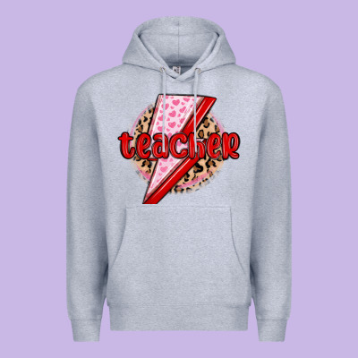 Teacher Lightning Bolt Valentines Day Premium Hoodie Designed By Maliassmallbusiness