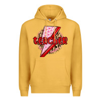 Mustard teacher lightning bolt valentines day Premium Hoodie - MaliasSmallBusiness