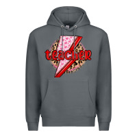 Rock teacher lightning bolt valentines day Premium Hoodie - MaliasSmallBusiness