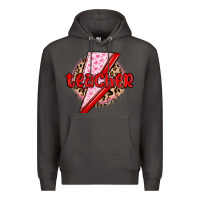 Smoke teacher lightning bolt valentines day Premium Hoodie - MaliasSmallBusiness