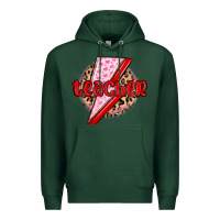 Sports Green teacher lightning bolt valentines day Premium Hoodie - MaliasSmallBusiness