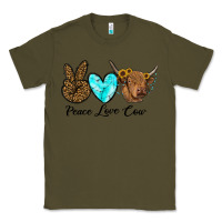 Army Green peace love cow Classic Tee - RanaPortraitStore