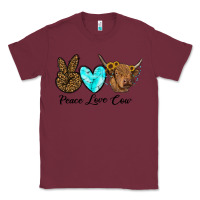 Burgundy peace love cow Classic Tee - RanaPortraitStore