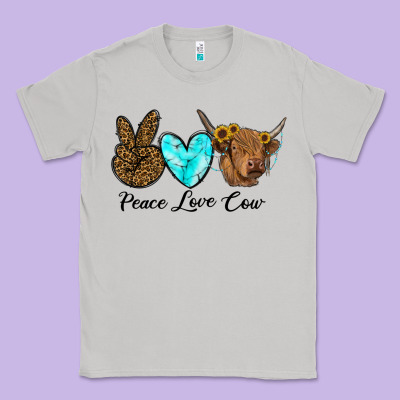 Peace Love Cow Classic Tee Designed By Ranaportraitstore