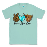Seafoam peace love cow Classic Tee - RanaPortraitStore