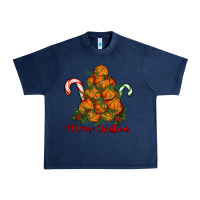 Navy Merry Christmas Basketball Urban Heavy Tee - RanaPortraitStore