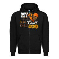 Black my heart is on that court Zipper Hoodie - HRA Design Shop