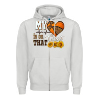 Dove Grey my heart is on that court Zipper Hoodie - HRA Design Shop