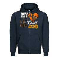 Navy my heart is on that court Zipper Hoodie - HRA Design Shop