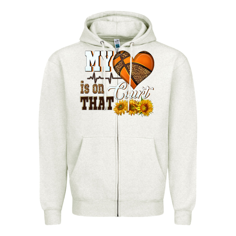 My Heart Is On That Court Zipper Hoodie by HRA Design Shop | Teevron