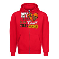 Red my heart is on that court Zipper Hoodie - HRA Design Shop
