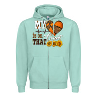 Seafoam my heart is on that court Zipper Hoodie - HRA Design Shop