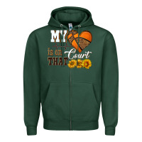 Sports Green my heart is on that court Zipper Hoodie - HRA Design Shop