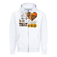 White my heart is on that court Zipper Hoodie - HRA Design Shop