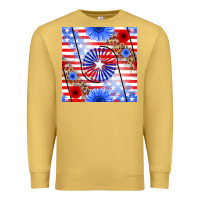 Antique Gold patriotic usa flag and sunflower Premium Sweatshirt - BundleAndBundleShop