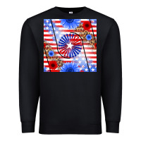 Black patriotic usa flag and sunflower Premium Sweatshirt - BundleAndBundleShop