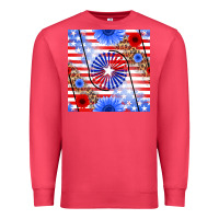 Cardinal patriotic usa flag and sunflower Premium Sweatshirt - BundleAndBundleShop