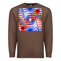 Chestnut patriotic usa flag and sunflower Premium Sweatshirt - BundleAndBundleShop