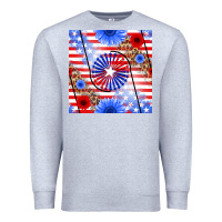 Heather Grey patriotic usa flag and sunflower Premium Sweatshirt - BundleAndBundleShop