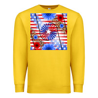 Lemon patriotic usa flag and sunflower Premium Sweatshirt - BundleAndBundleShop