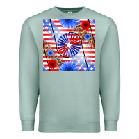 Seafoam patriotic usa flag and sunflower Premium Sweatshirt - BundleAndBundleShop