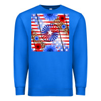 True Royal patriotic usa flag and sunflower Premium Sweatshirt - BundleAndBundleShop