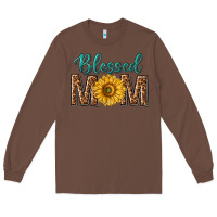 Chestnut western blessed mom with sunflower Long Sleeve Tee - texasbilliewilder