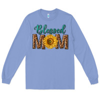 Colony Blue western blessed mom with sunflower Long Sleeve Tee - texasbilliewilder