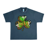 Midnight Navy st. patricks day lucky shamrock Urban Heavy Tee - BarkalooDesign