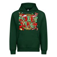 Forest Green holly jolly christmas Urban Hoodie - MaliasSmallBusiness
