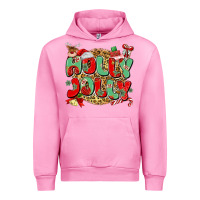 Fuchsia Pink holly jolly christmas Urban Hoodie - MaliasSmallBusiness