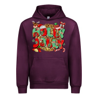 Mauve Wine holly jolly christmas Urban Hoodie - MaliasSmallBusiness
