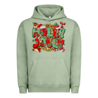 Pigment Oil Green holly jolly christmas Urban Hoodie - MaliasSmallBusiness