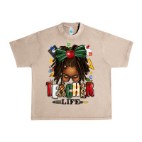 French Oak teacher life afro locs messy bun Urban Heavy Tee - texasbilliewilder