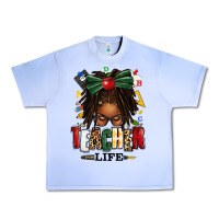 Grape Ice teacher life afro locs messy bun Urban Heavy Tee - texasbilliewilder