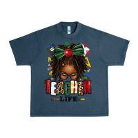Midnight Navy teacher life afro locs messy bun Urban Heavy Tee - texasbilliewilder