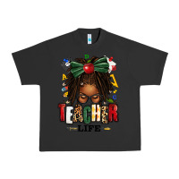 Pigment Black teacher life afro locs messy bun Urban Heavy Tee - texasbilliewilder