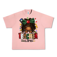 Salmon teacher life afro locs messy bun Urban Heavy Tee - texasbilliewilder